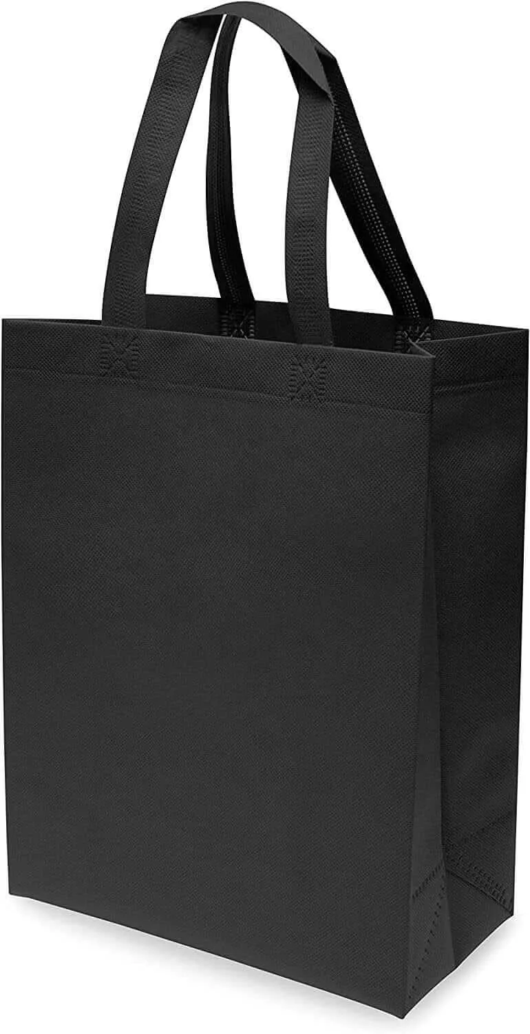 10x5x13 Medium Black Heat Sealed Reusable Fabric Bags