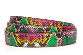 1.25" Multi-Colored Boa Print Strap - Pink / Green (CAS)