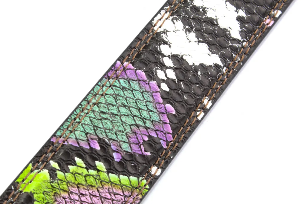 1.25" Multi-Colored Boa Print Strap -Purple / Green