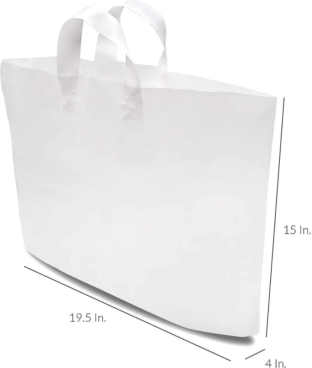 19.5x4x15 Solid White Plastic Bags with Handles