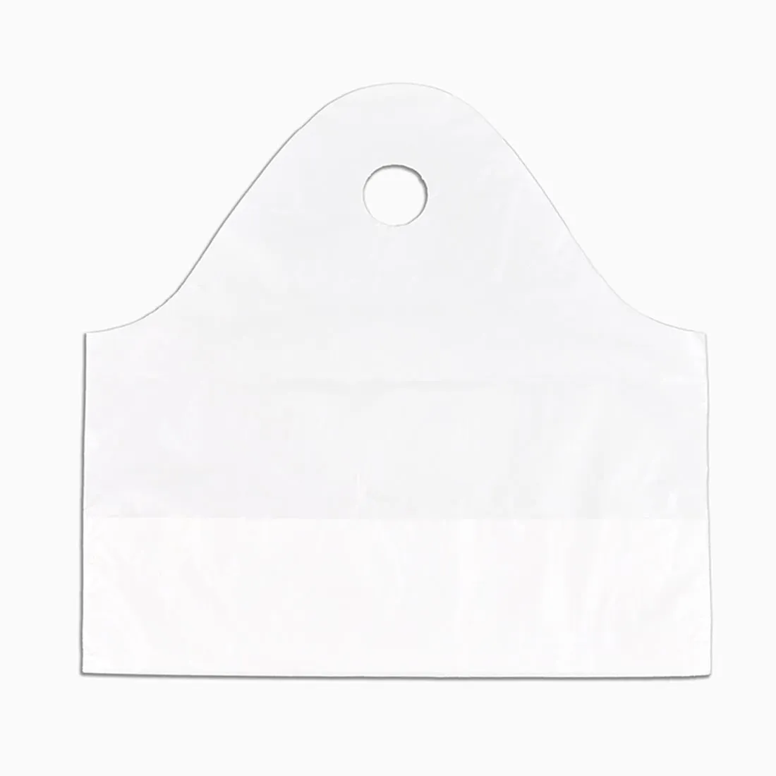 19" x 18"   9.5"BG 1.25 mil Unprinted White Take Out Bag w/ Wave Top Handle, 500/CS