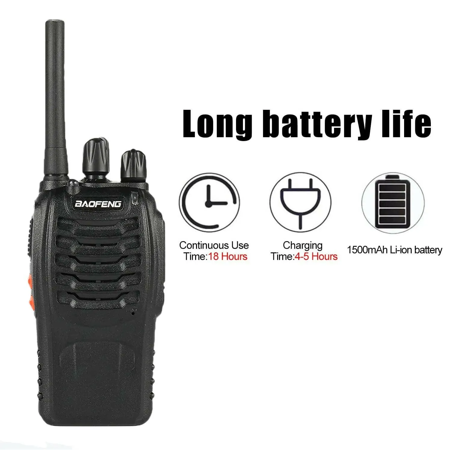 2PCS BAOFENG 888S Amateur Handheld Two Way Radio TH888S UHF Portable Walkie Talkies for Adults, Hiking Biking Camping