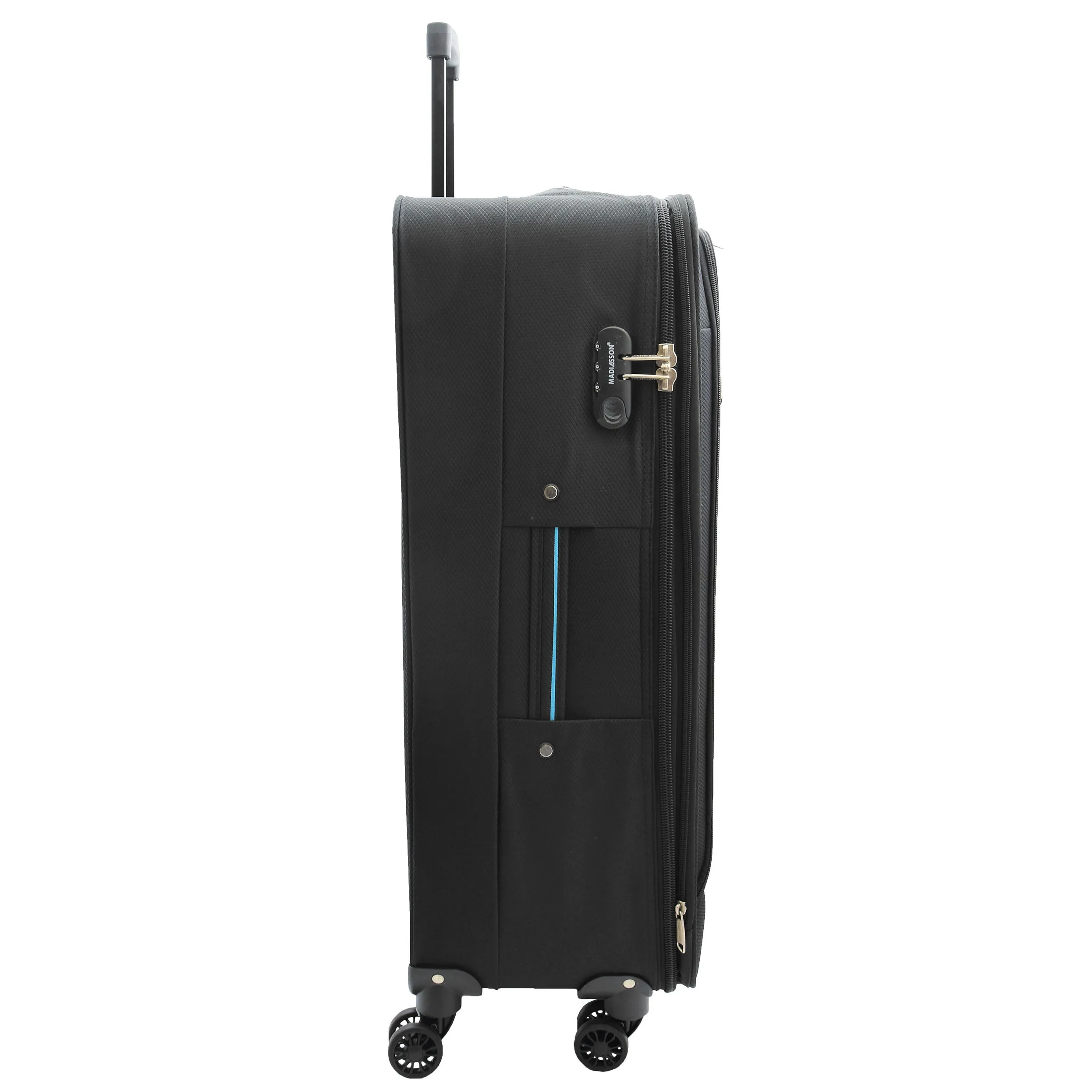 4 Wheel Suitcases Lightweight Soft Luggage Expandable Digit Lock Travel Bags Floaty Black