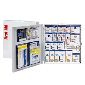 50 Person Large Metal SmartCompliance Food Service First Aid Cabinet With Medications - W-746005