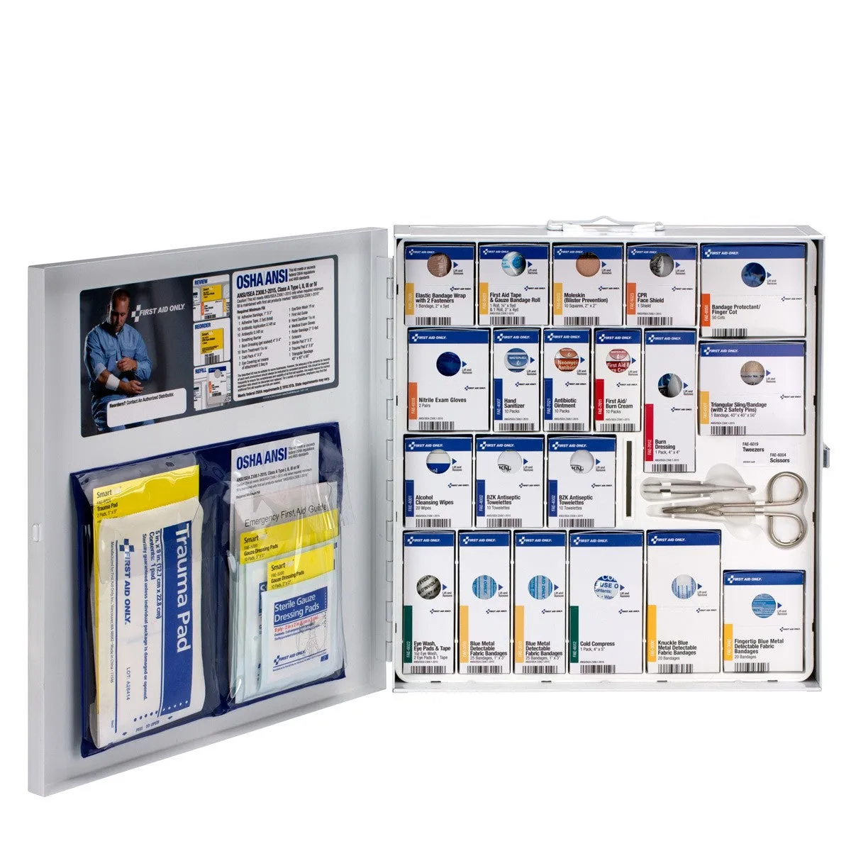 50 Person Large Metal SmartCompliance Food Service First Aid Cabinet Without Medications - W-746006