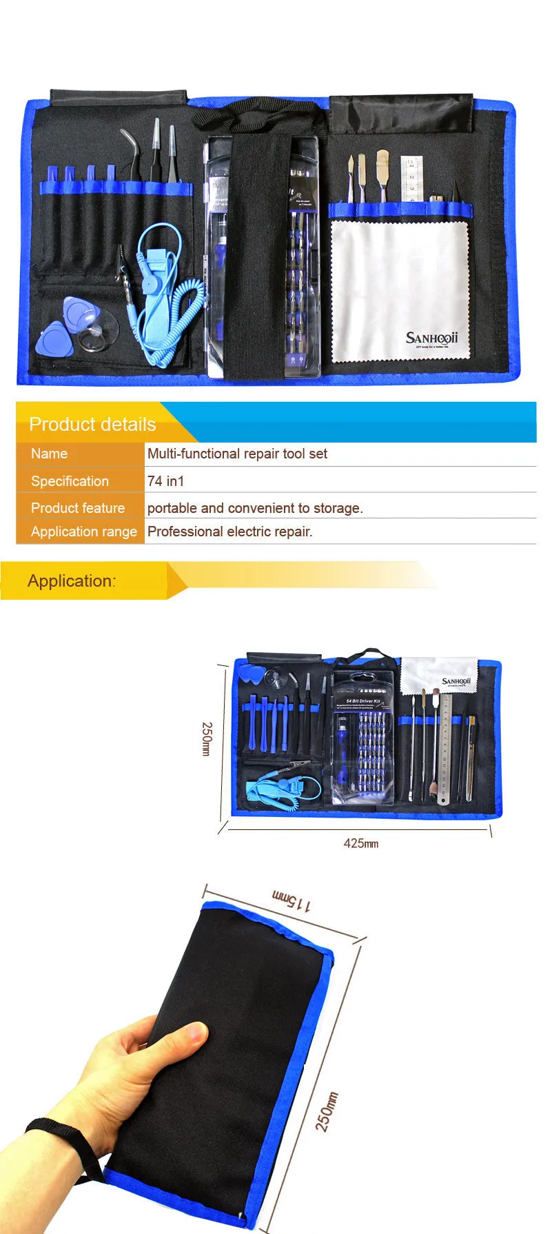 74 in 1 Professional Mobile Phone Precision Repair Tool Sets