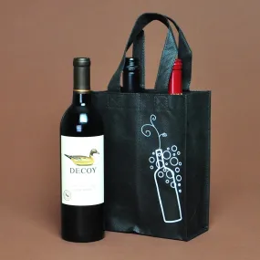 7.5" x 7" x 9.25"   7"BG 80 GSM Non-Woven Polypropylene Bag -- Four Bottle Wine Bag, 300/CS