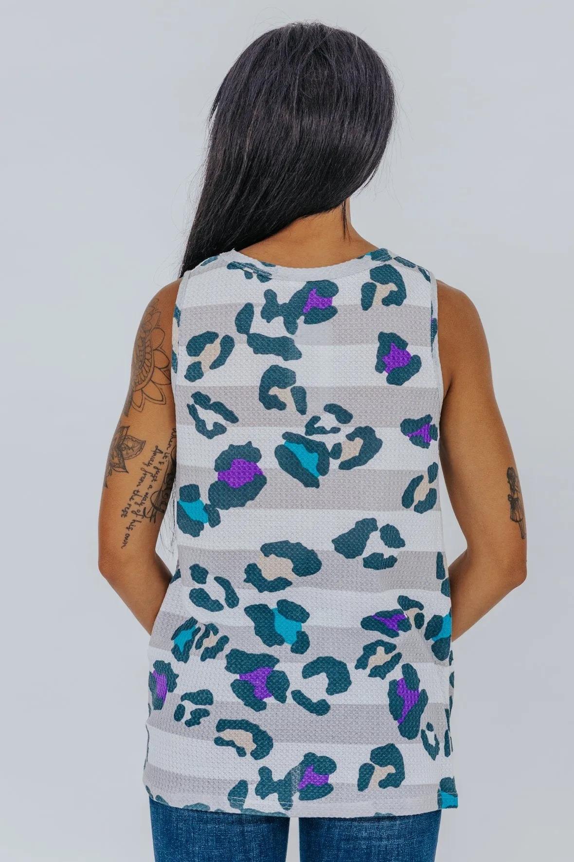 All The Time Cheetah Tank In Grey