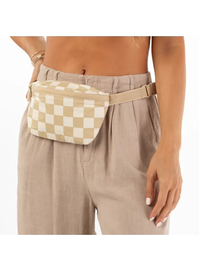 ALOHA COLLECTION Checkmate Mini Hip Pack - Creme/Dune