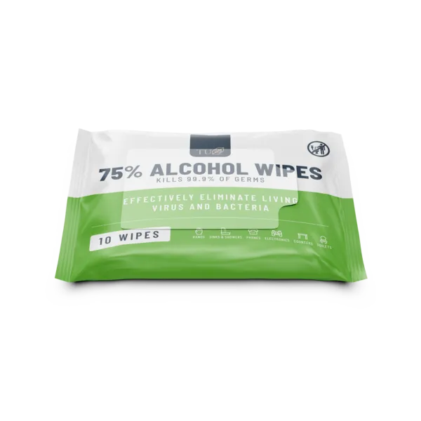 Antibacterial Wipes 75% Medical Alcohol, 12-packs (Total 120 pcs)