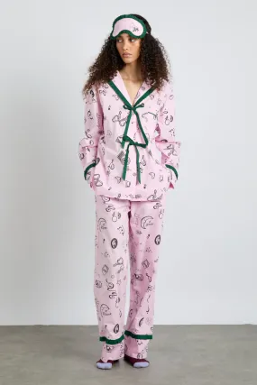 antonella pj  set - pink sleep symbols