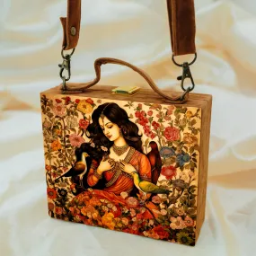 Beautiful Indian Girl Printed Suitcase Style Clutch