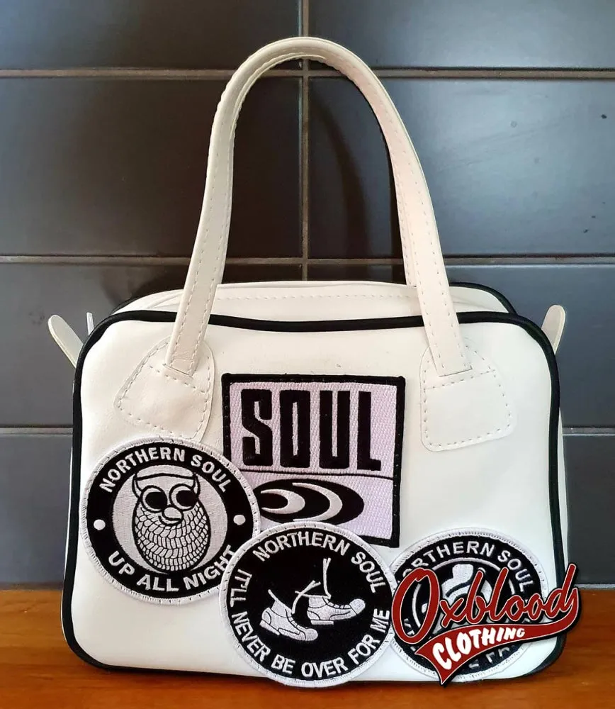 Black & White Northern Soul Handbag - MARIA Style - Hand-stitched Motown Clothing