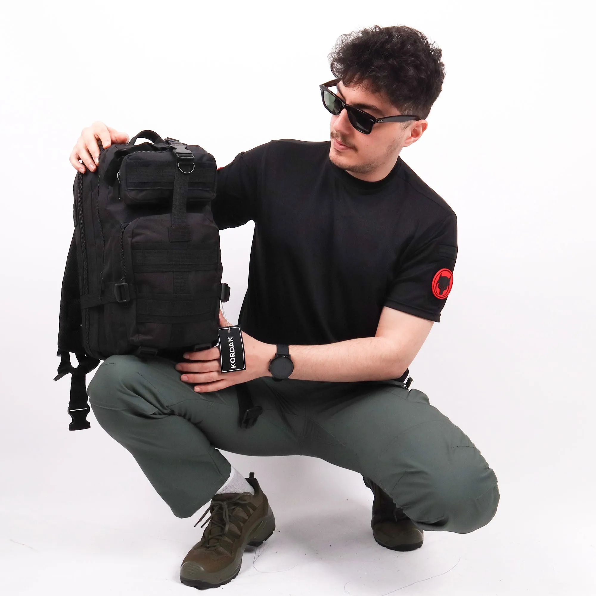 Black Functional Hiking Tactical Backpack - 30 Liter Bag