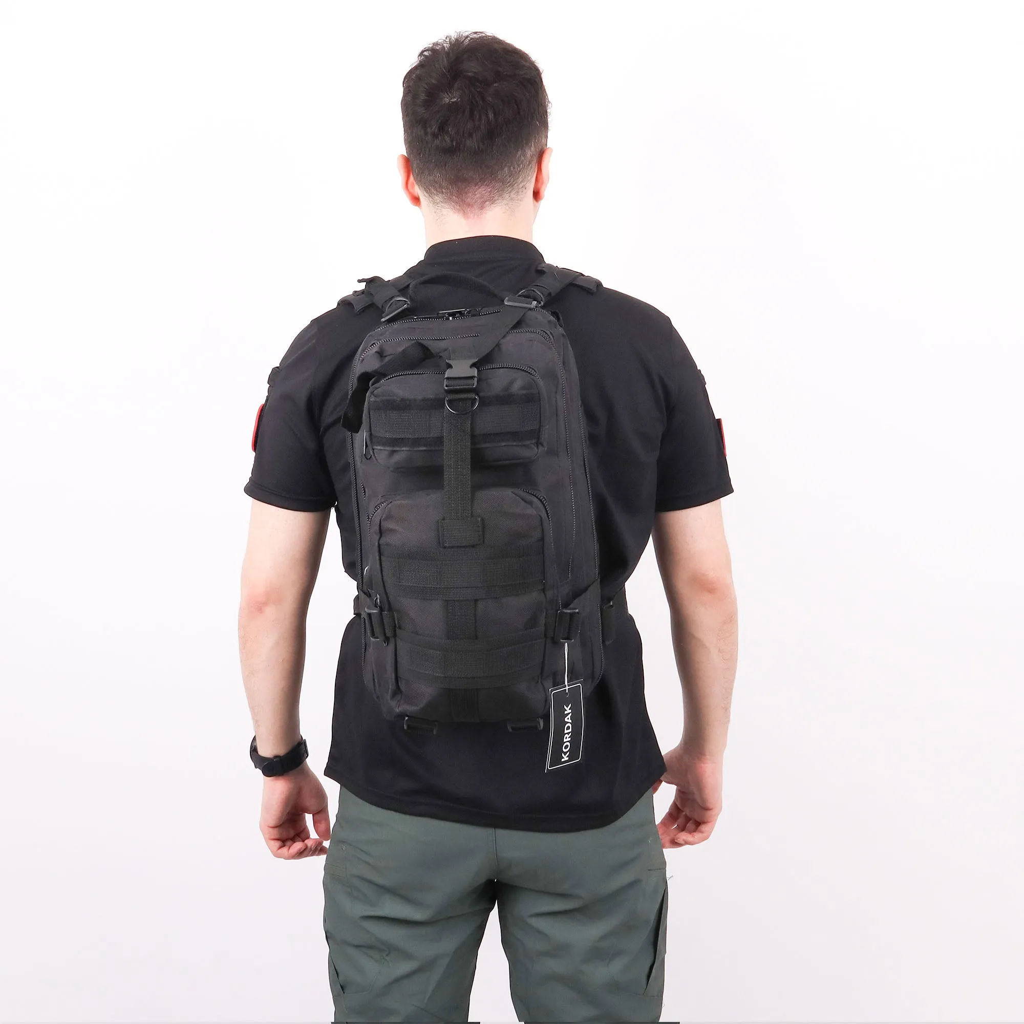 Black Functional Hiking Tactical Backpack - 30 Liter Bag