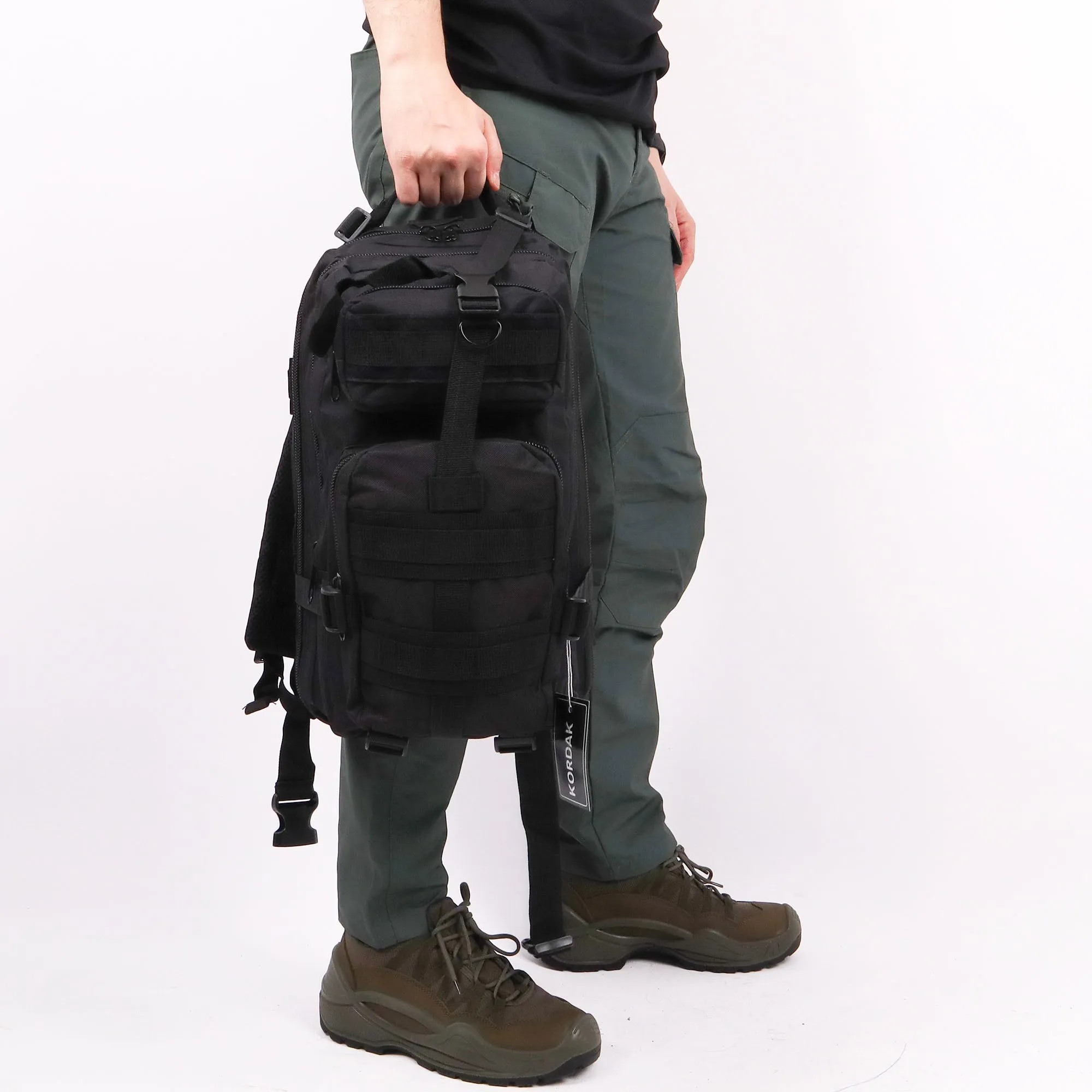 Black Functional Hiking Tactical Backpack - 30 Liter Bag