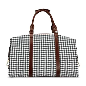 Black Houndstooth Travel Bag, Houndstooth Bag, Houndstooth Flight Bag, Carry On Bag, Weekender bag