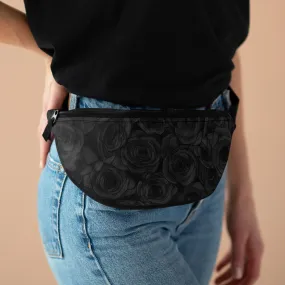 Black Rose Pattern Fanny Pack