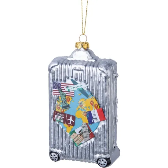 Blown Glass Suitcase Ornament