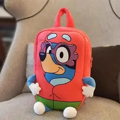 Bluey and Bingo Backpack Kindergarten mini Schoolbag Cartoon Bluey Family Plush Backpack Picnic And Travel Photo Snack Bag Great as Gifts