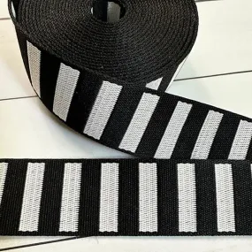 Bold Stripe Webbing in Black/White