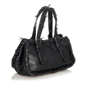 Bottega Veneta Intrecciato Fringe Leather Handbag (SHG-24403)