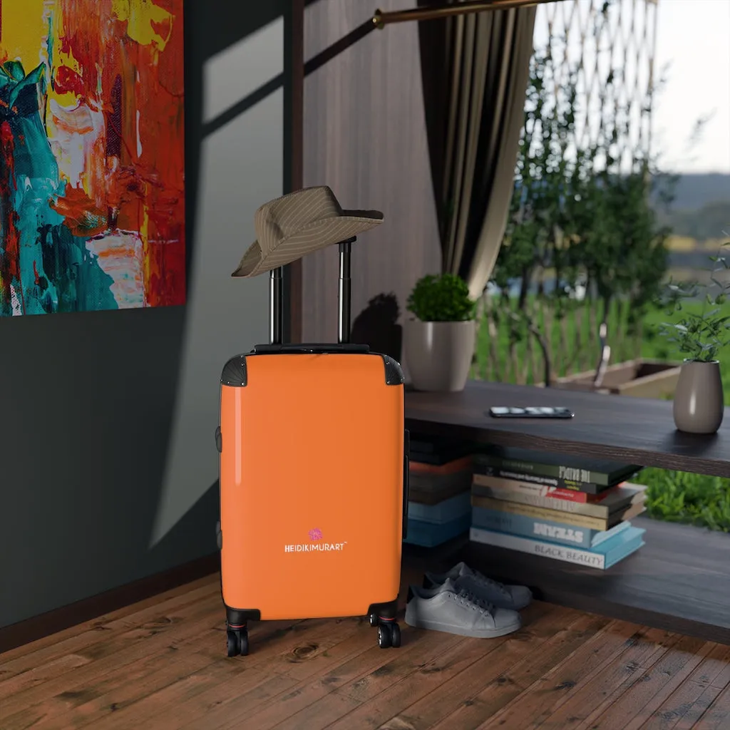 Bright Orange Cabin Suitcase, Carry On Luggage With 2 Inner Pockets & Built in TSA-approved Lock With 360° Swivel