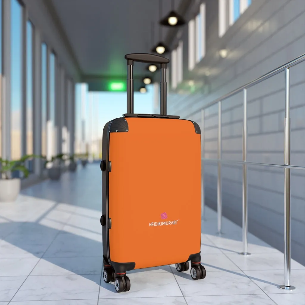 Bright Orange Cabin Suitcase, Carry On Luggage With 2 Inner Pockets & Built in TSA-approved Lock With 360° Swivel