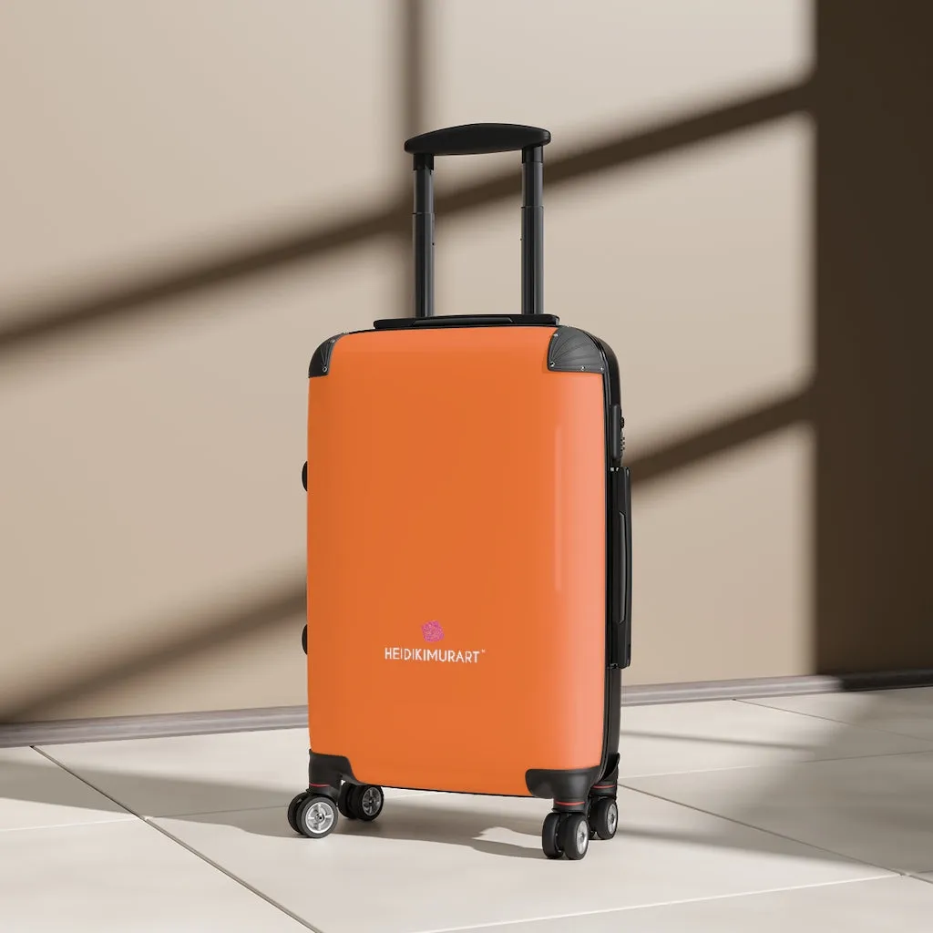 Bright Orange Cabin Suitcase, Carry On Luggage With 2 Inner Pockets & Built in TSA-approved Lock With 360° Swivel