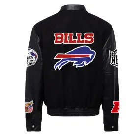 BUFFALO BILLS WOOL & LEATHER VARSITY JACKET Black/Black