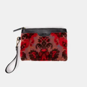 Burnout Velvet Revival Scarlet Wristlet Clutch