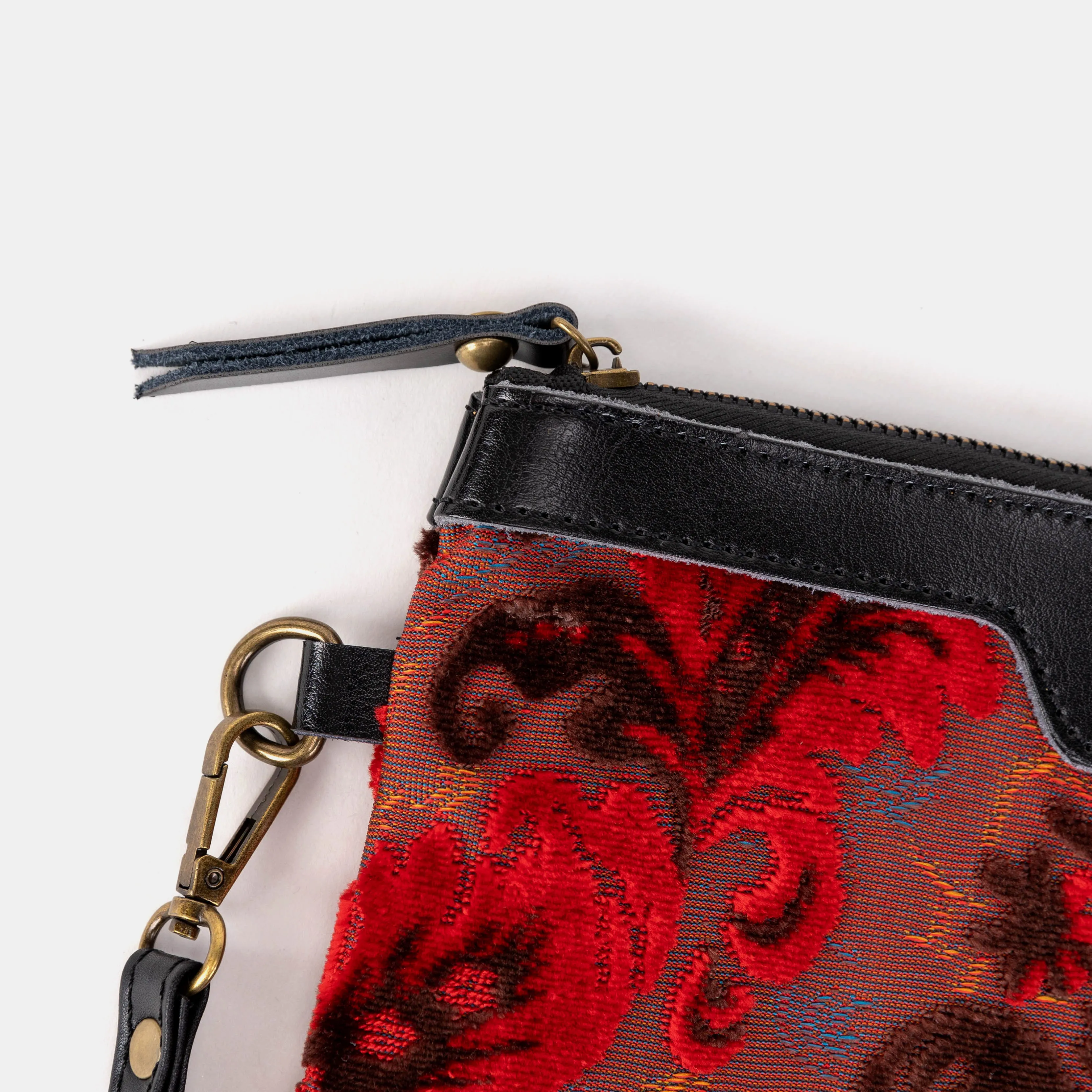 Burnout Velvet Revival Scarlet Wristlet Clutch