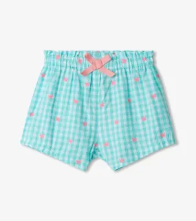 Butterfly Gingham Baby Woven Paper Bag Shorts | Hatley