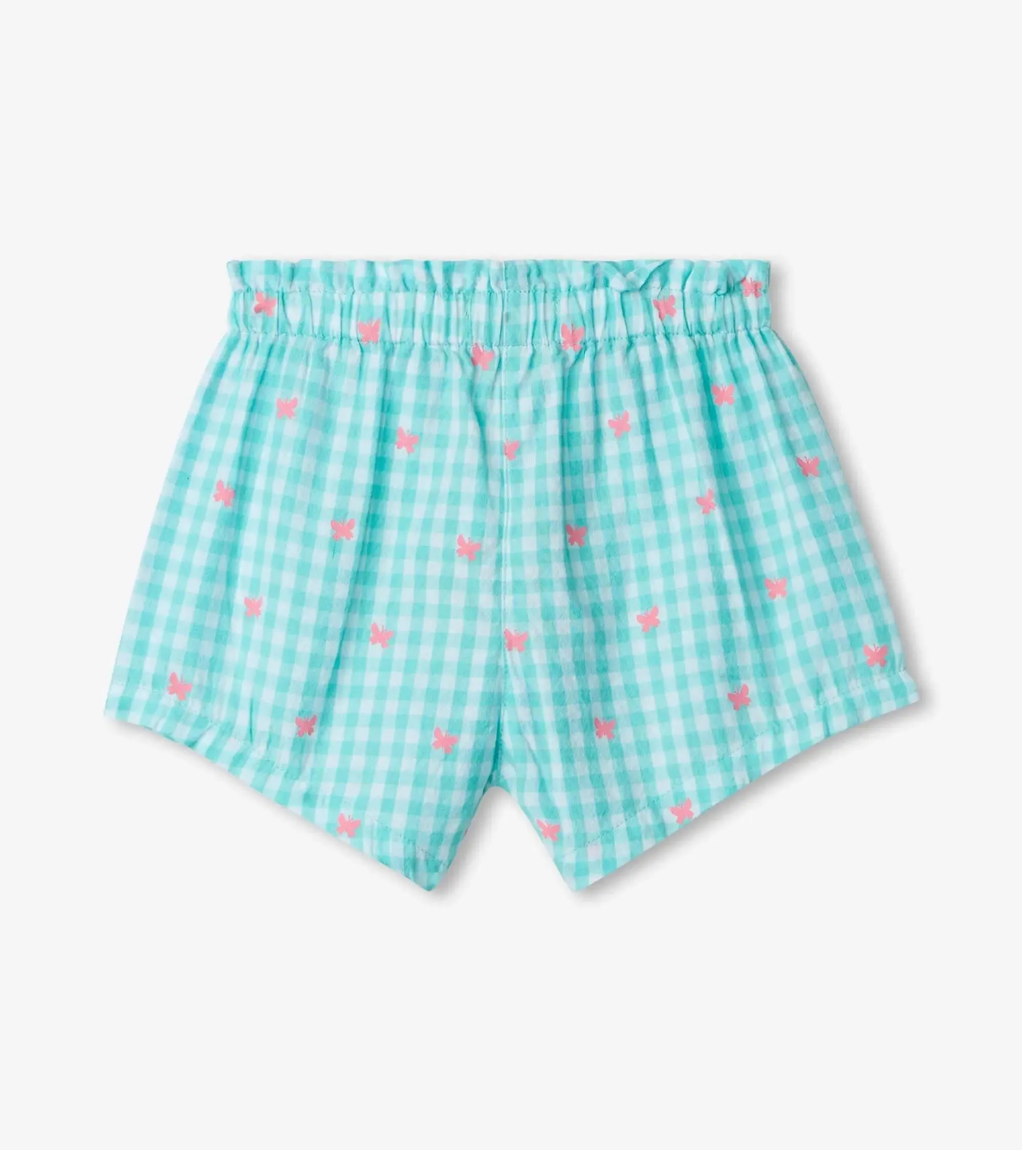 Butterfly Gingham Baby Woven Paper Bag Shorts | Hatley