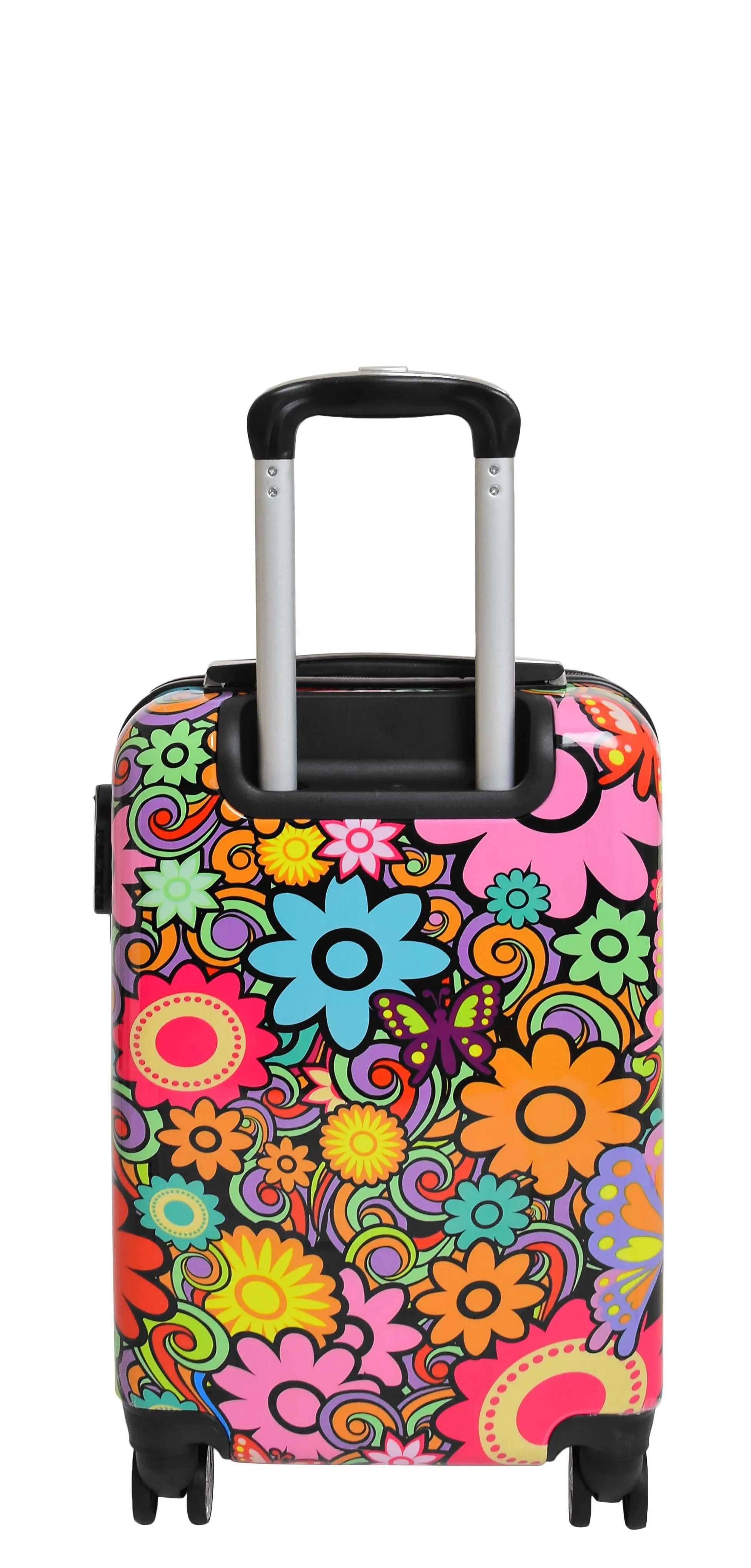 Cabin Size Suitcase Multicolour Flower Travel Bag 4 wheel Hand Luggage AA620