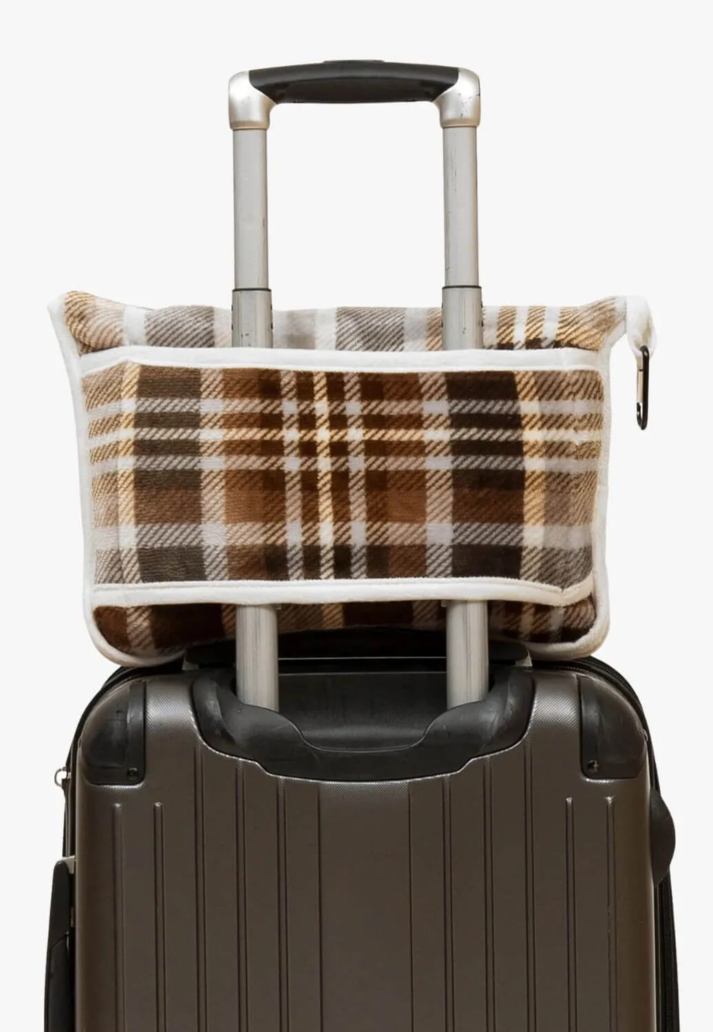 Carstens Grey & Chestnut Plaid Travel Blanket