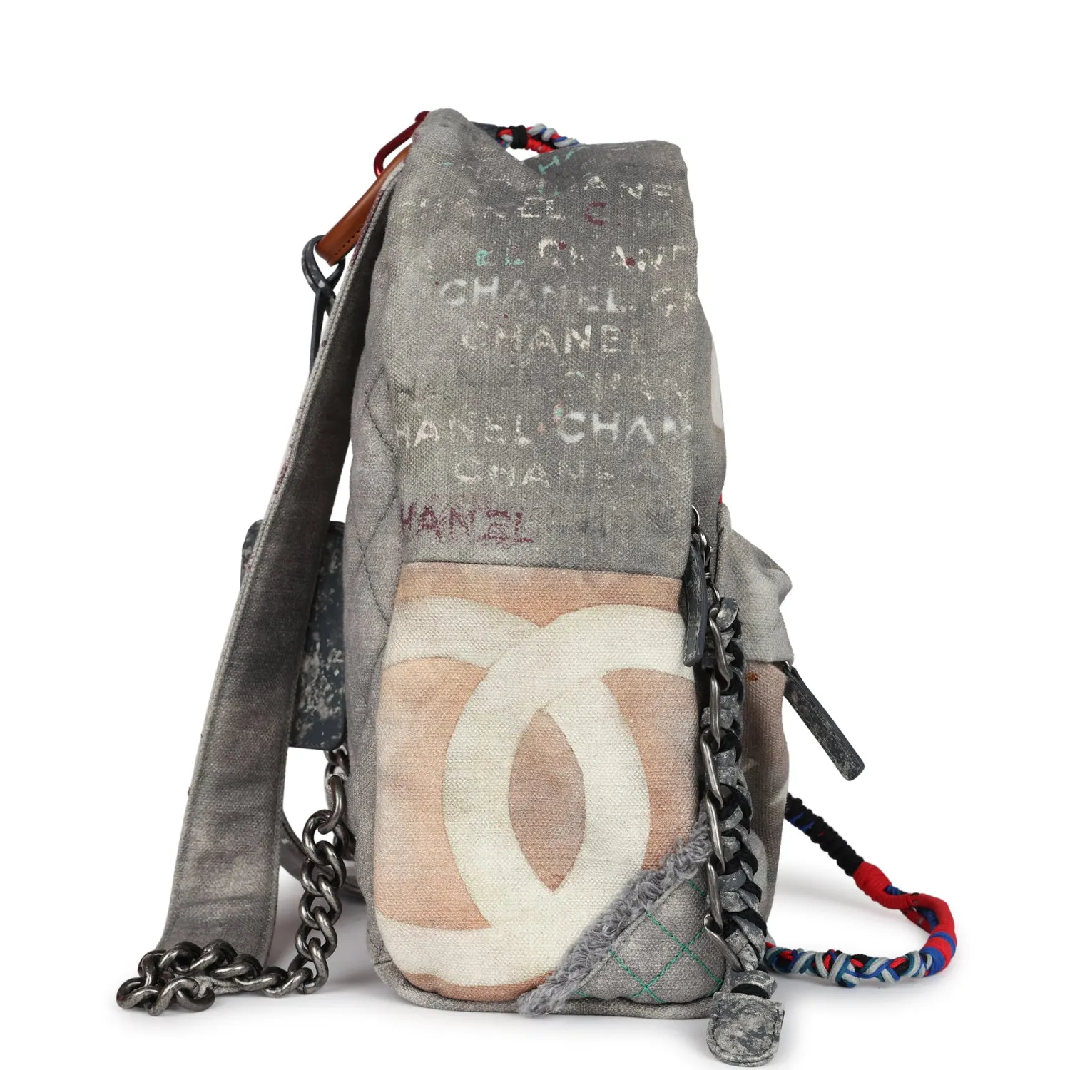 Chanel Graffiti Backpack Grey Multicolored Canvas Silver Hardware - Payment 2