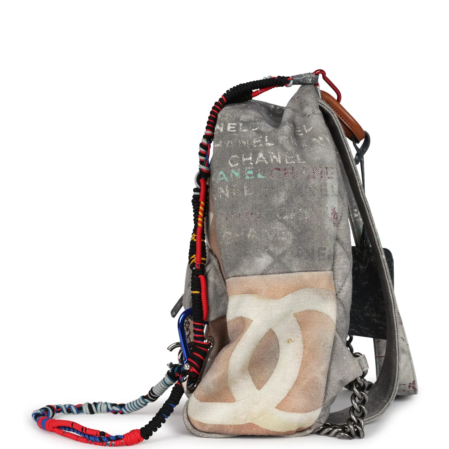 Chanel Graffiti Backpack Grey Multicolored Canvas Silver Hardware - Payment 2