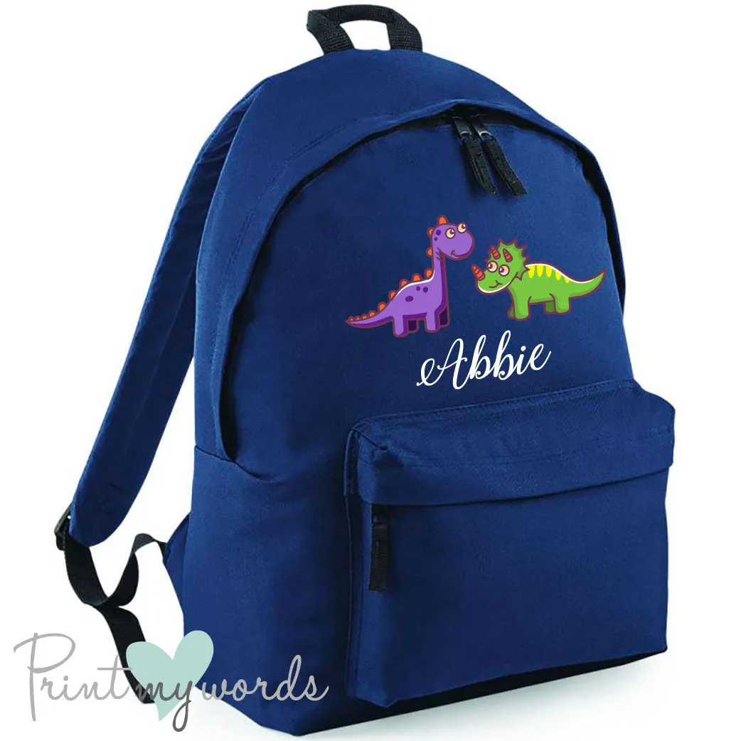 Children's Personalised Dinosaur School Rucksack Backpack