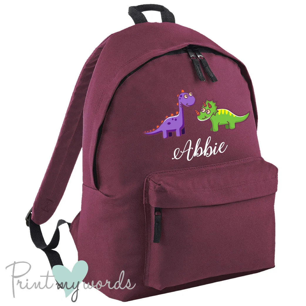 Children's Personalised Dinosaur School Rucksack Backpack