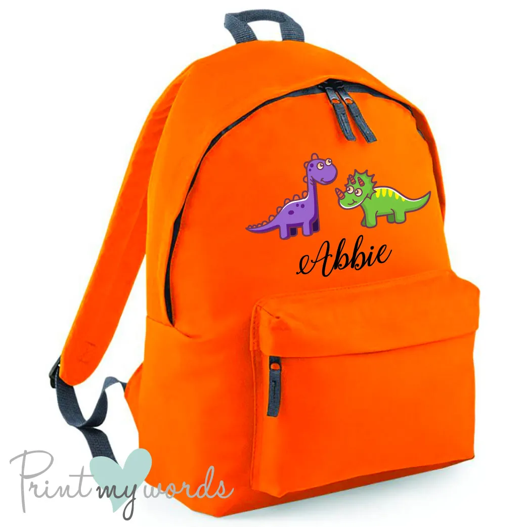 Children's Personalised Dinosaur School Rucksack Backpack