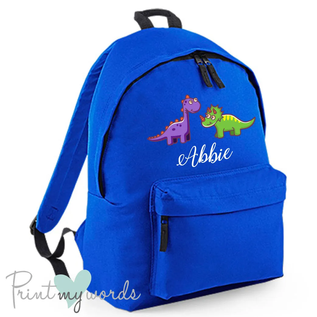 Children's Personalised Dinosaur School Rucksack Backpack