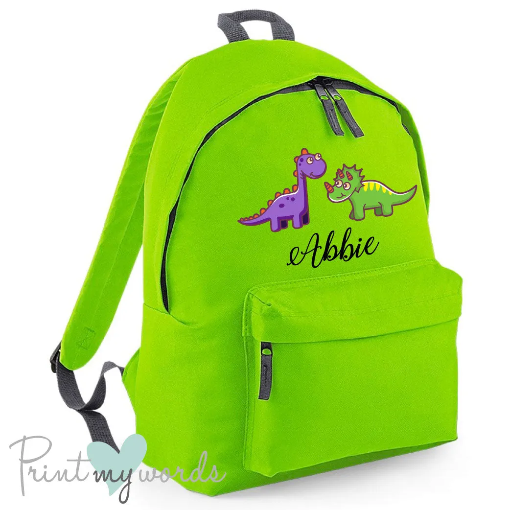 Children's Personalised Dinosaur School Rucksack Backpack