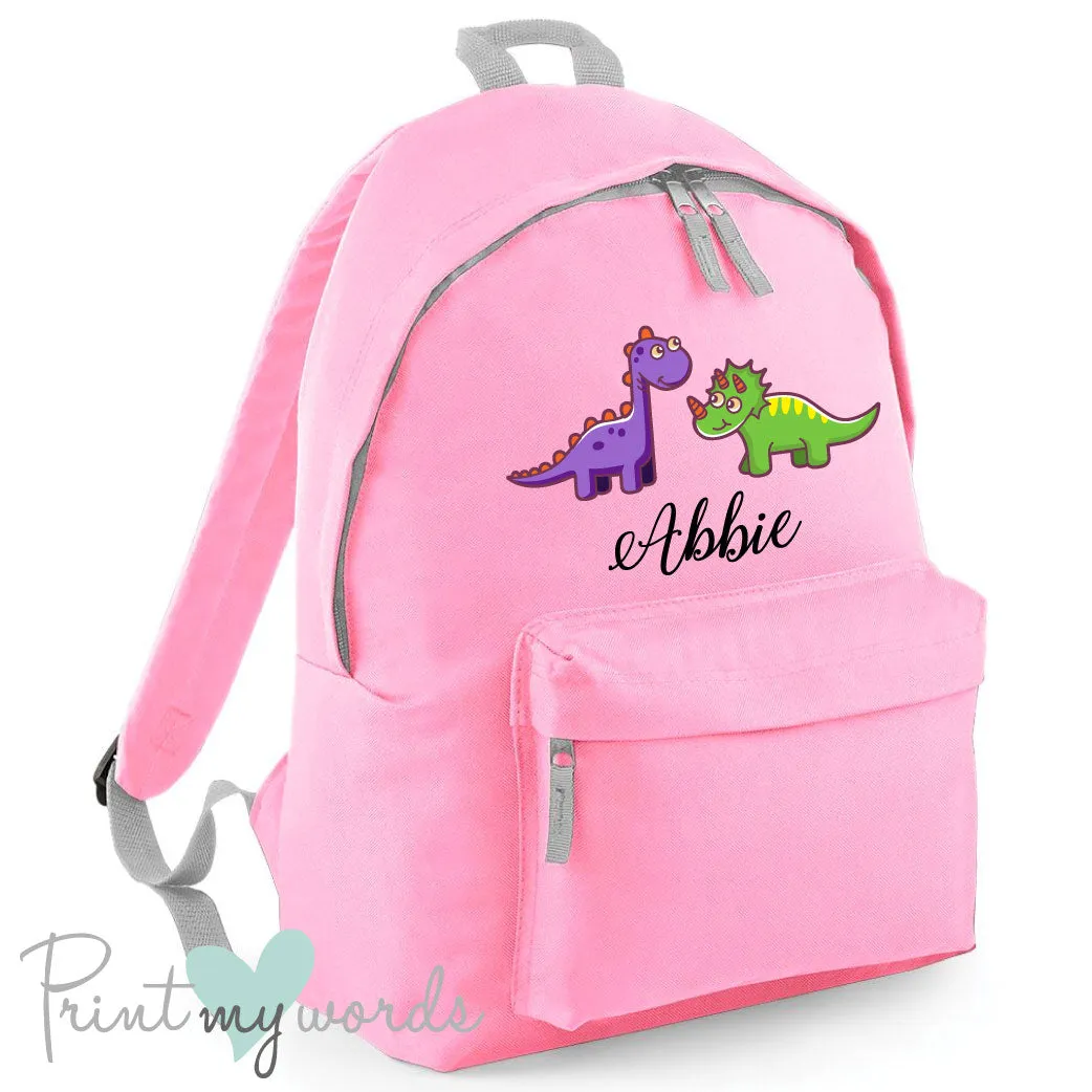 Children's Personalised Dinosaur School Rucksack Backpack