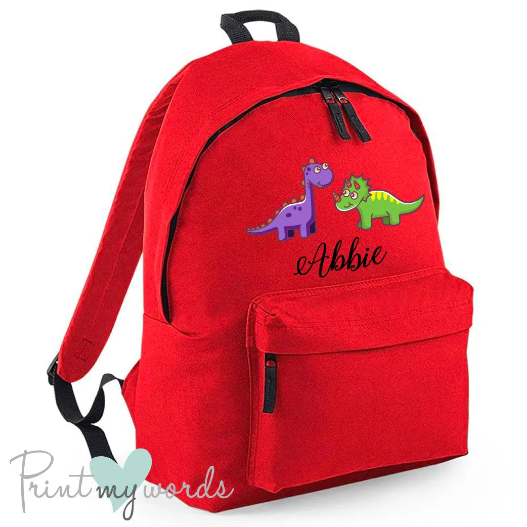 Children's Personalised Dinosaur School Rucksack Backpack