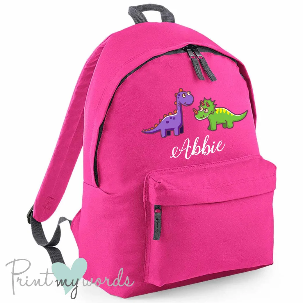 Children's Personalised Dinosaur School Rucksack Backpack