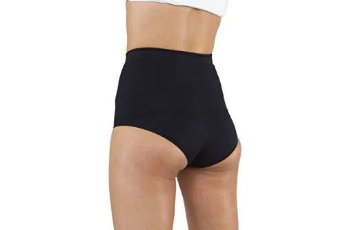 Comfizz Womens Ostomy/Hernia/Post Op Support Briefs High Waist Lvl 2 Black S/M