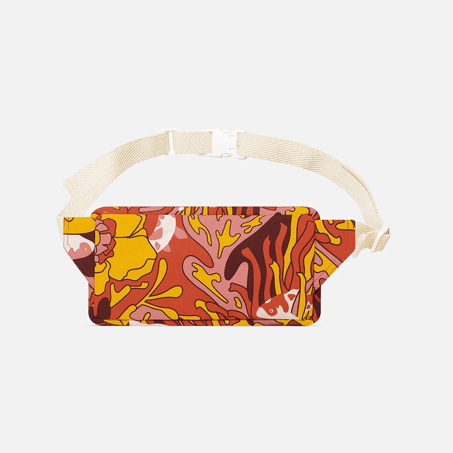 Cotton Canvas Bum Bag - Trippy Fish Rose