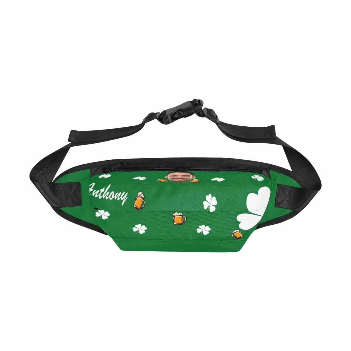 Custom Face Clover Green Waist Bag