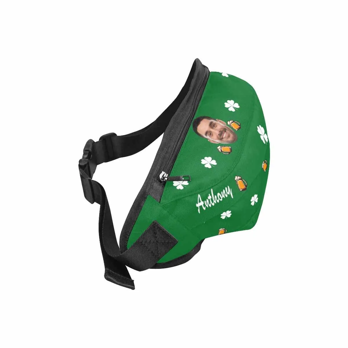 Custom Face Clover Green Waist Bag